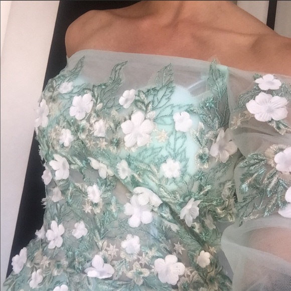 Off Shoulder Floral Prom/Pageant Gown - Picture 3 of 5